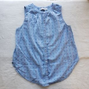 LOFT Shimmer Clip Dot Sleeveless Shirt Size M